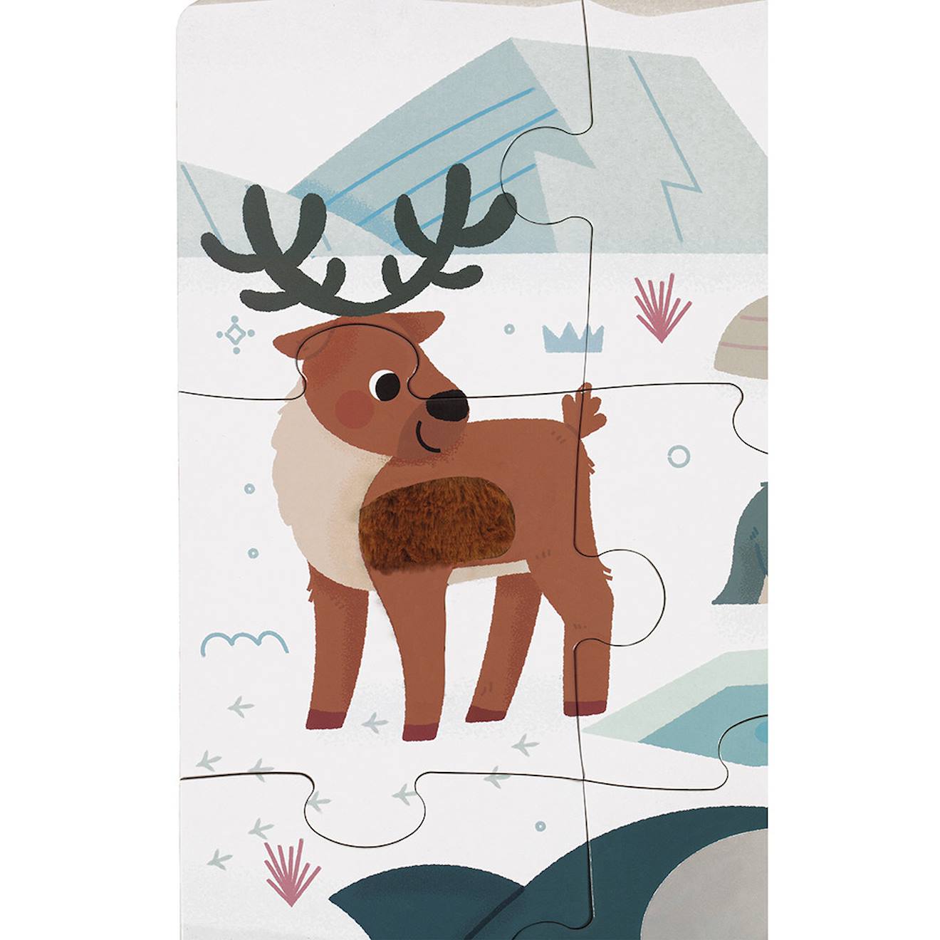 Puzzle tactile les animaux polaires 20 pièces multicolore