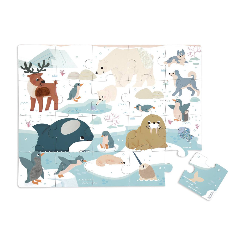 Puzzle tactile les animaux polaires 20 pièces multicolore