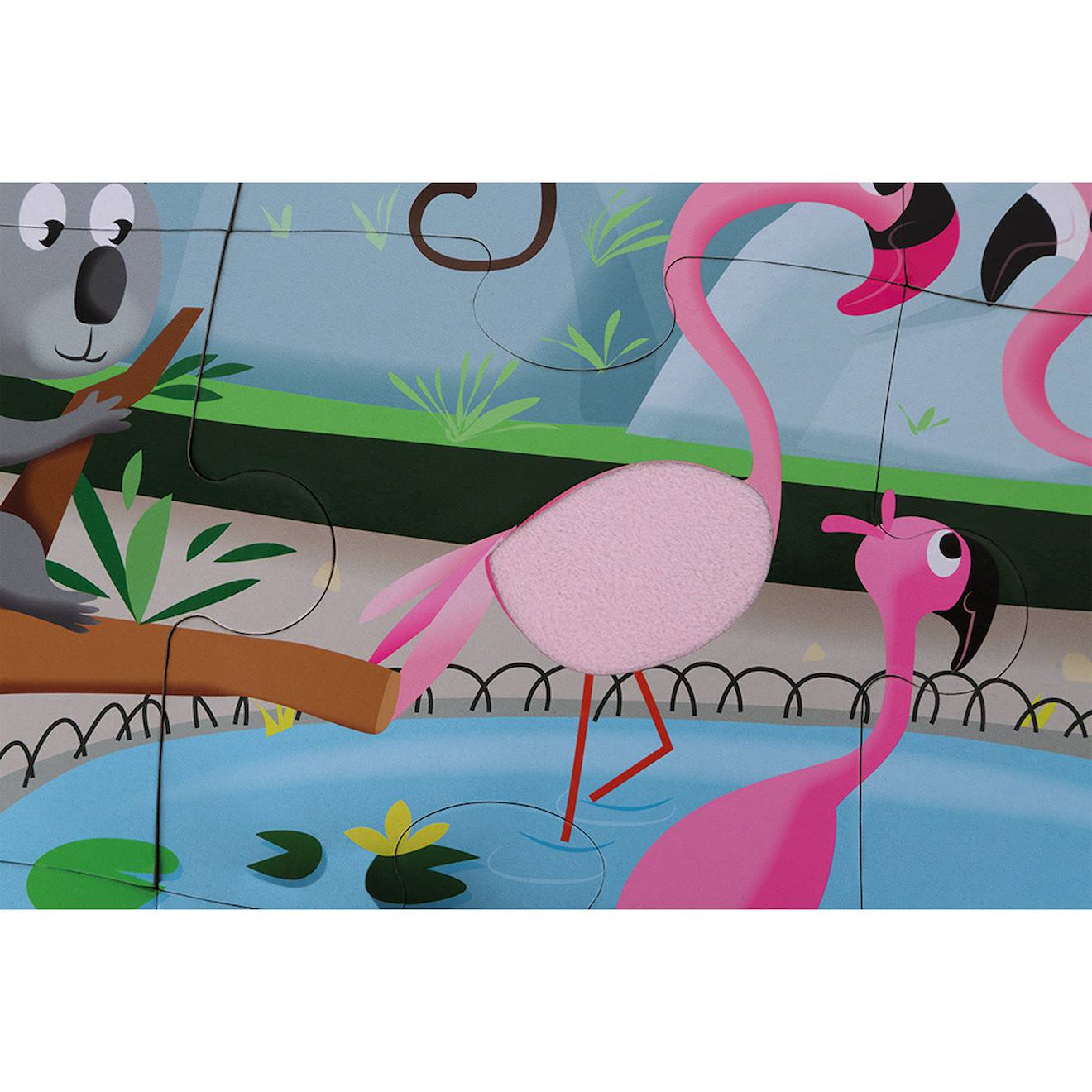 Puzzle tactile une journée au zoo 20 pièces multicolore