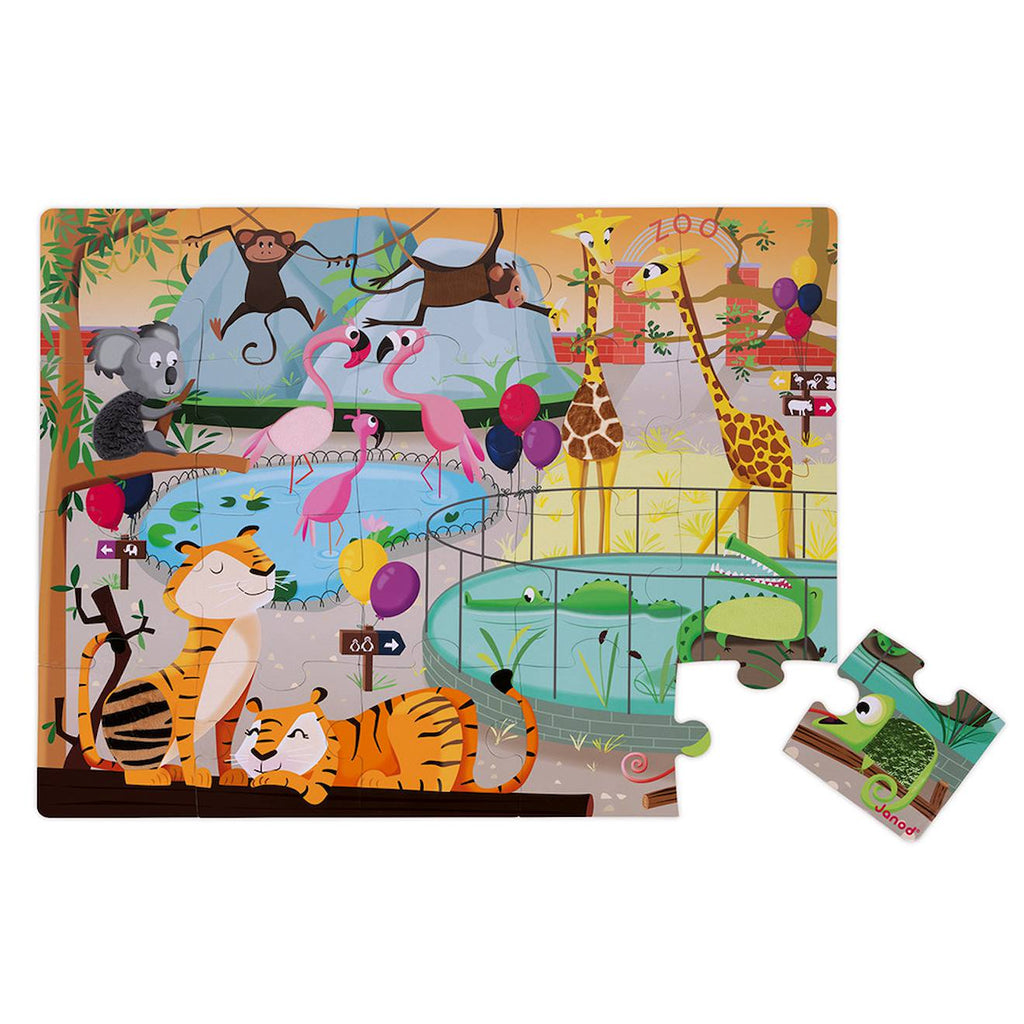 Puzzle tactile une journée au zoo 20 pièces multicolore
