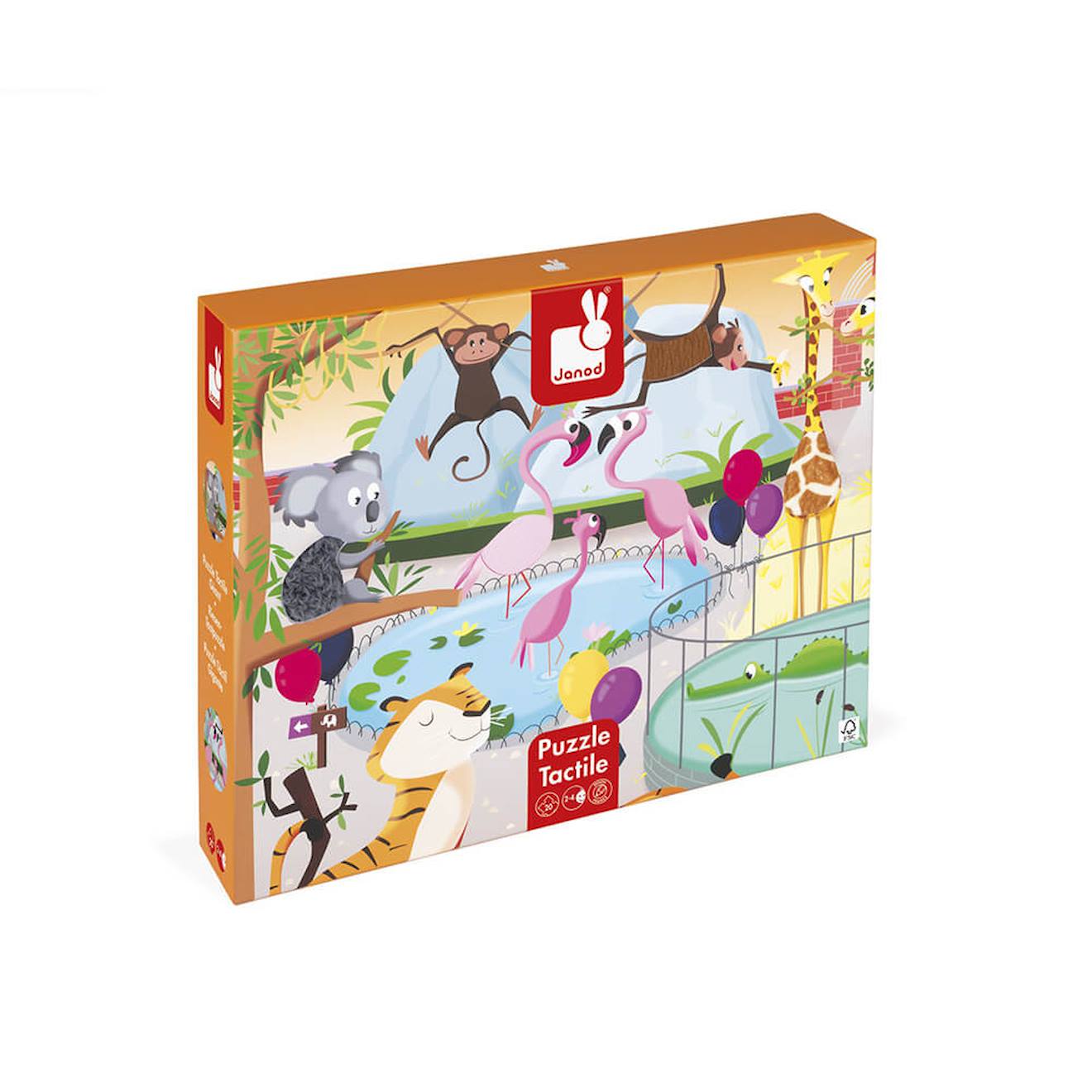 Puzzle tactile une journée au zoo 20 pièces multicolore