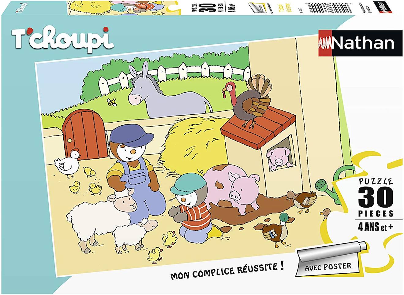 Puzzle t'choupi à la ferme 30 pièces beige