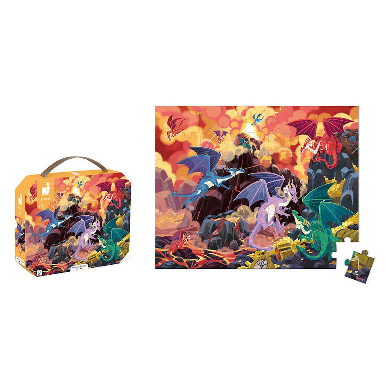 Puzzle terre de dragons 54 pièces rouge