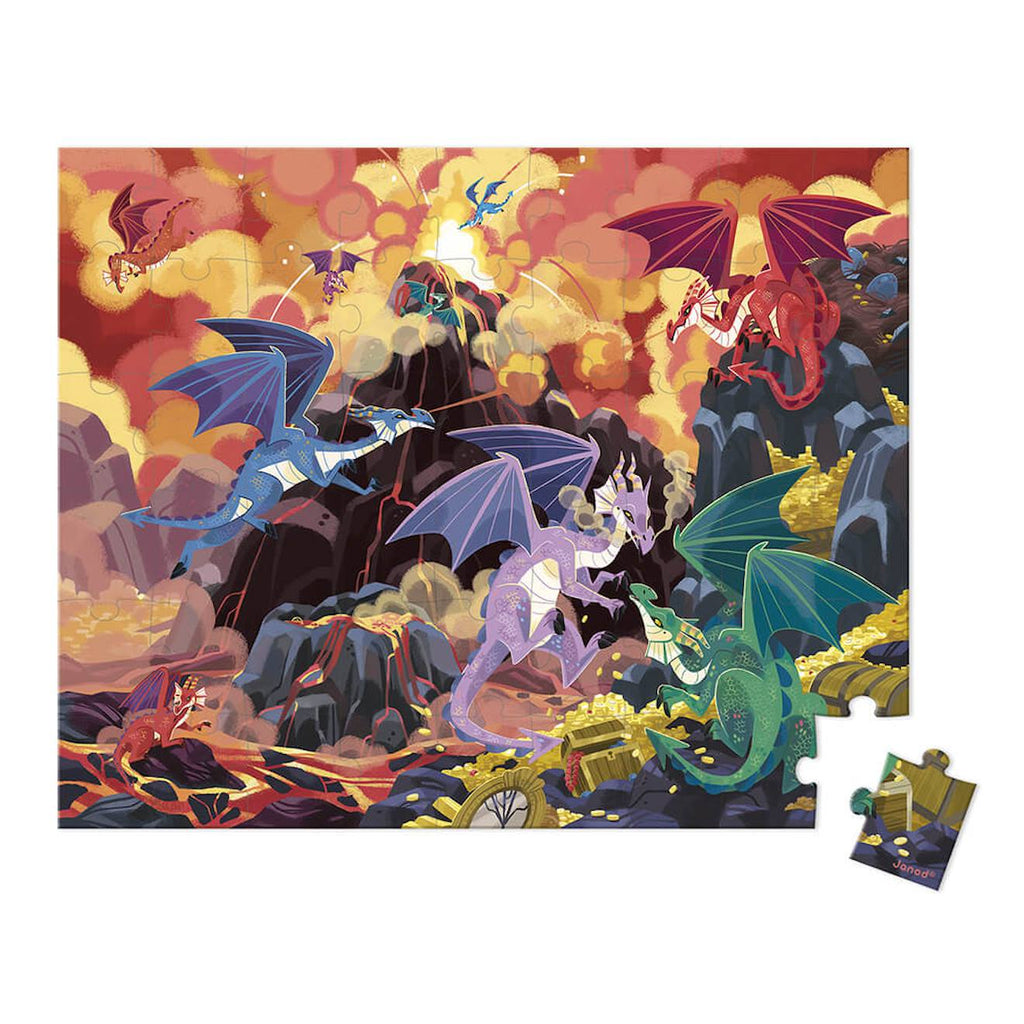 Puzzle terre de dragons 54 pièces rouge
