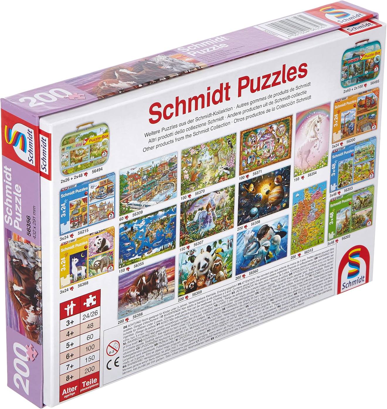 Puzzle trio de chevaux sauvages 200 pièces violet
