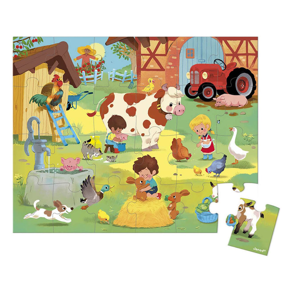 Puzzle une journée à la ferme 24 pièces multicolore