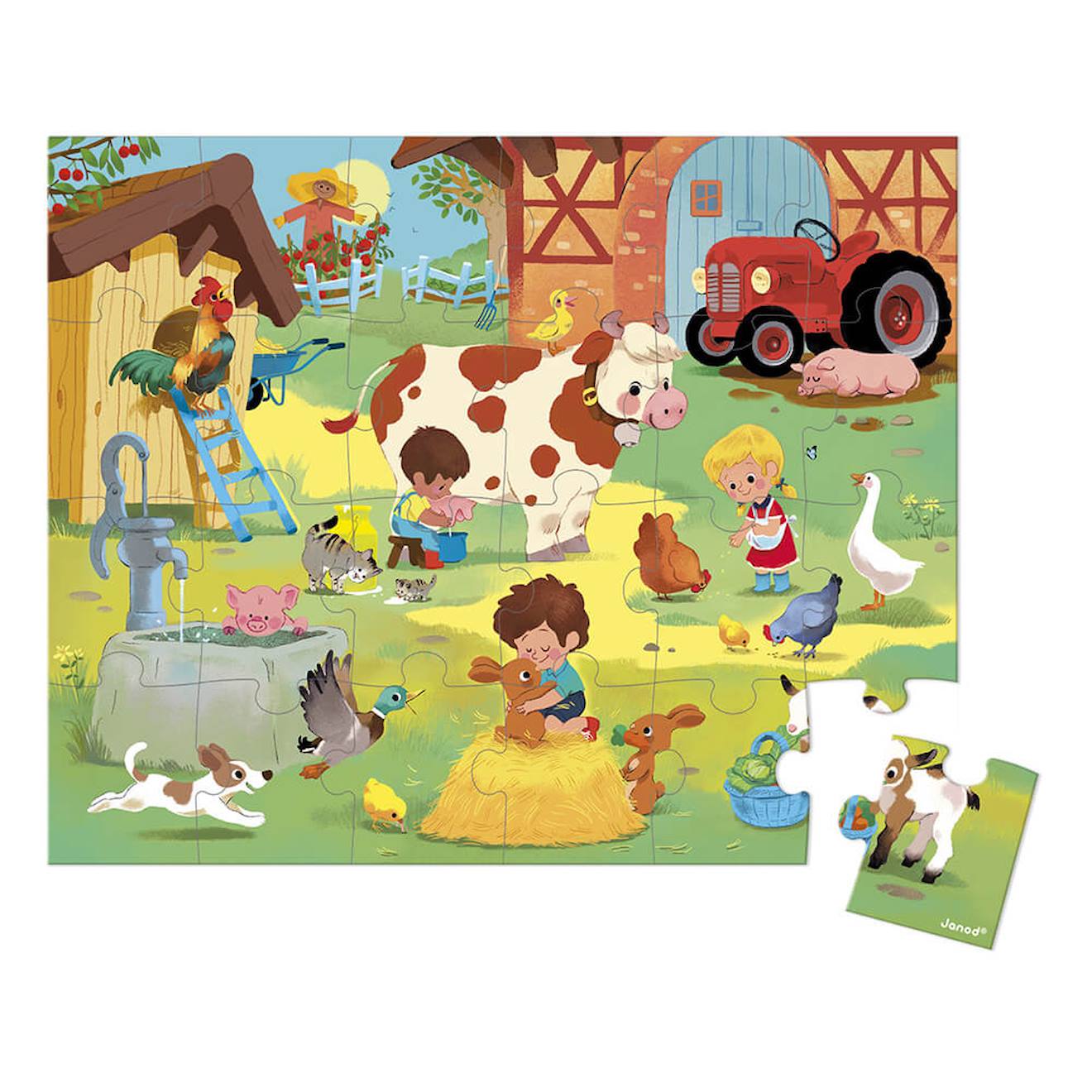 Puzzle une journée à la ferme 24 pièces multicolore