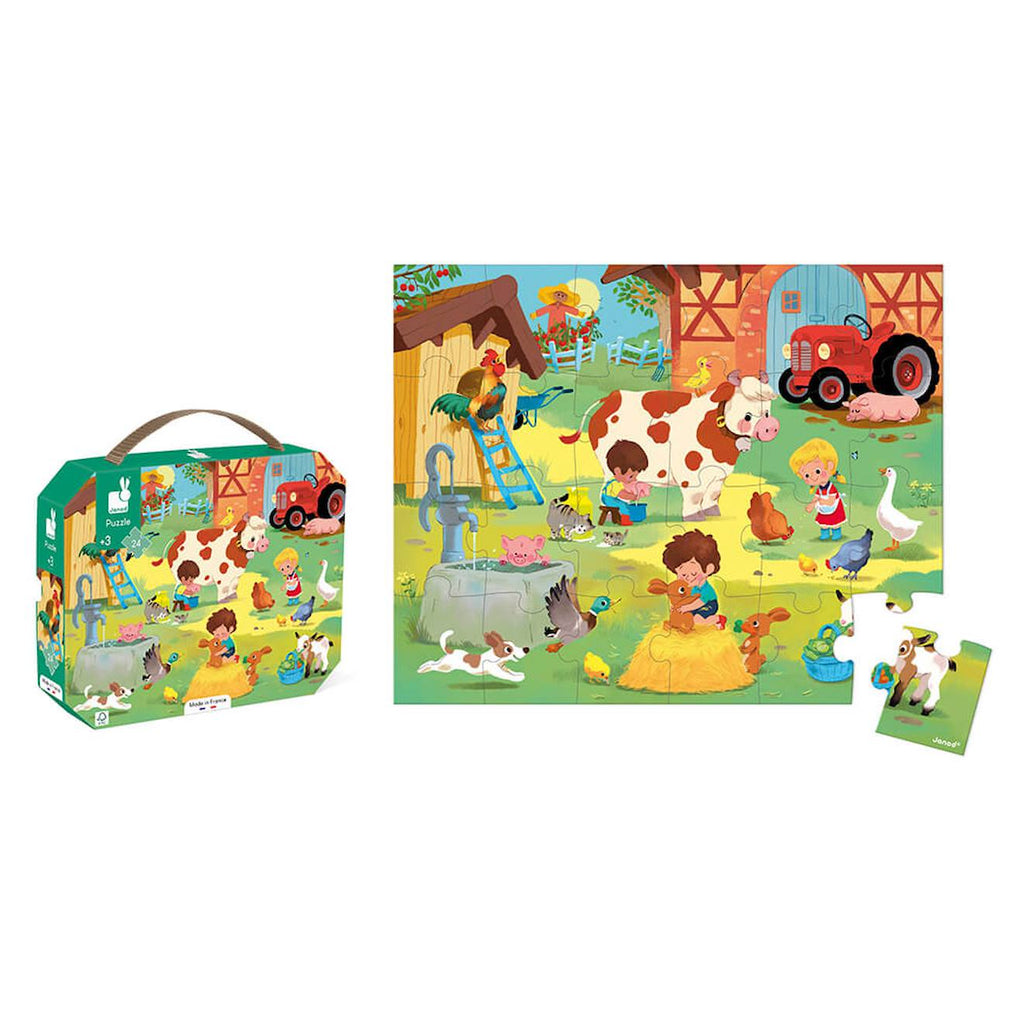 Puzzle une journée à la ferme 24 pièces multicolore