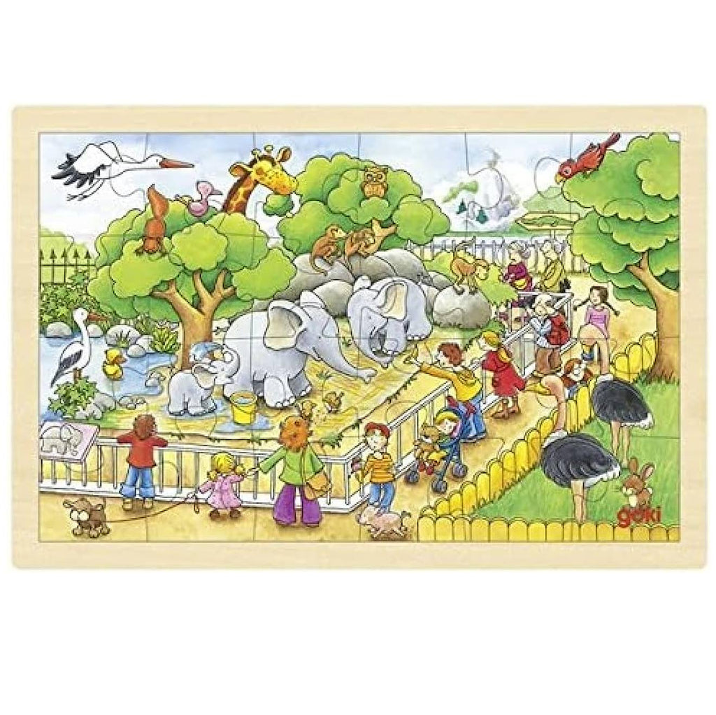 Puzzle une journée au zoo 24 pièces beige