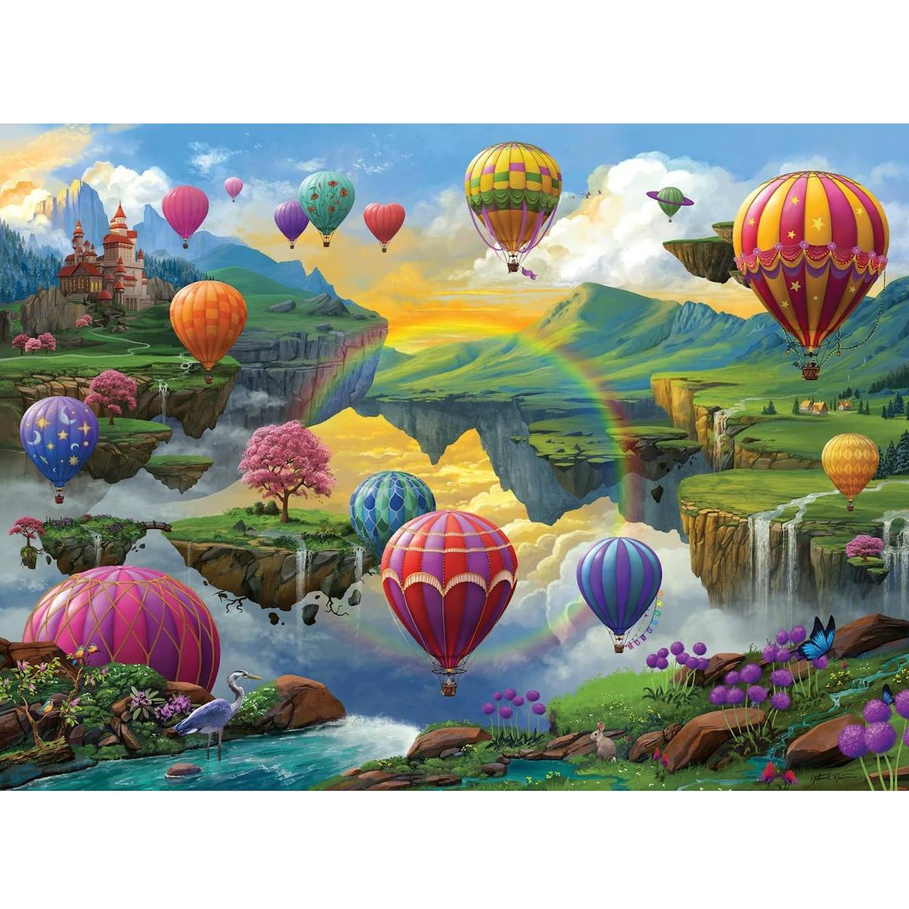 Puzzle vallée des montgolfières 500 pièces blanc