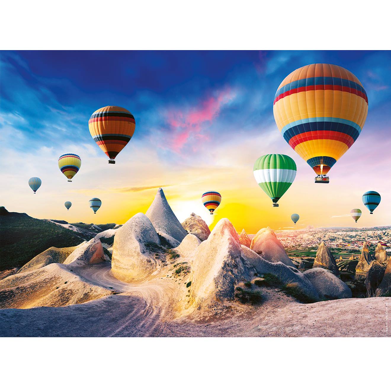 Puzzle voyage en montgolfière 500 pièces blanc