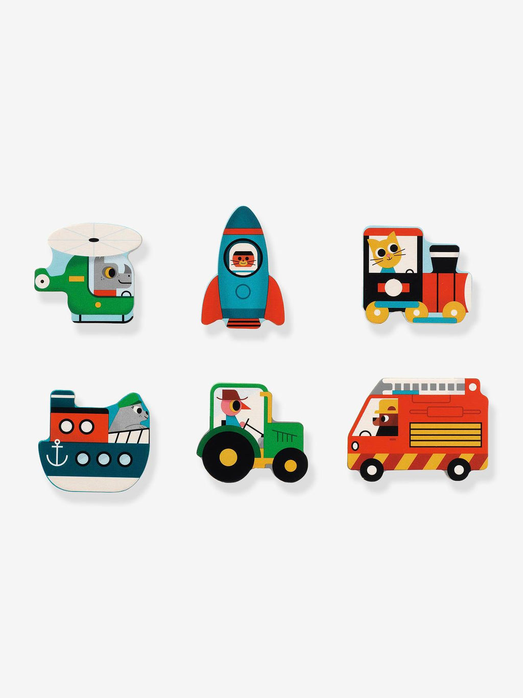 Puzzle vroom en bois - multicolore