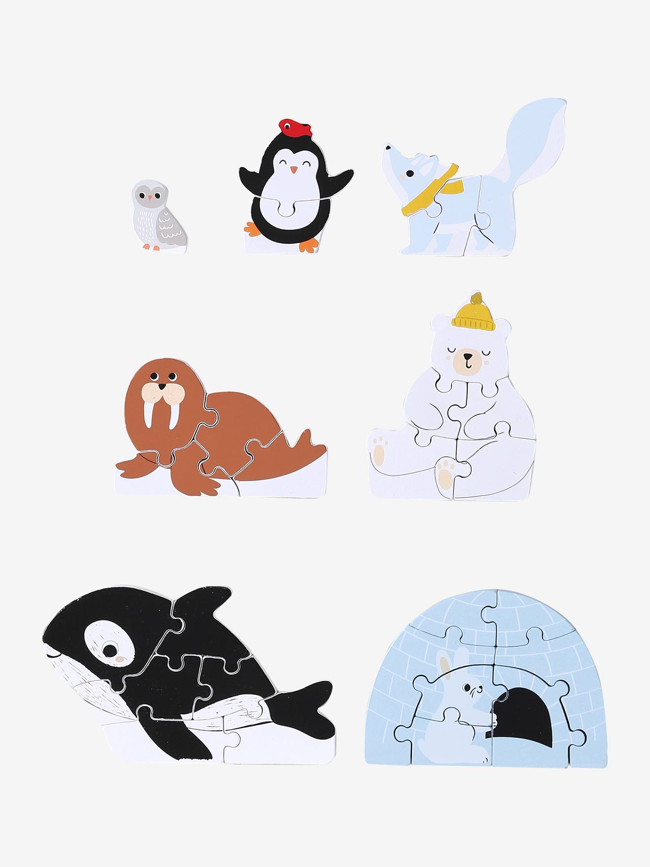 Puzzles évolutifs 3D banquise en bois FSC blanc