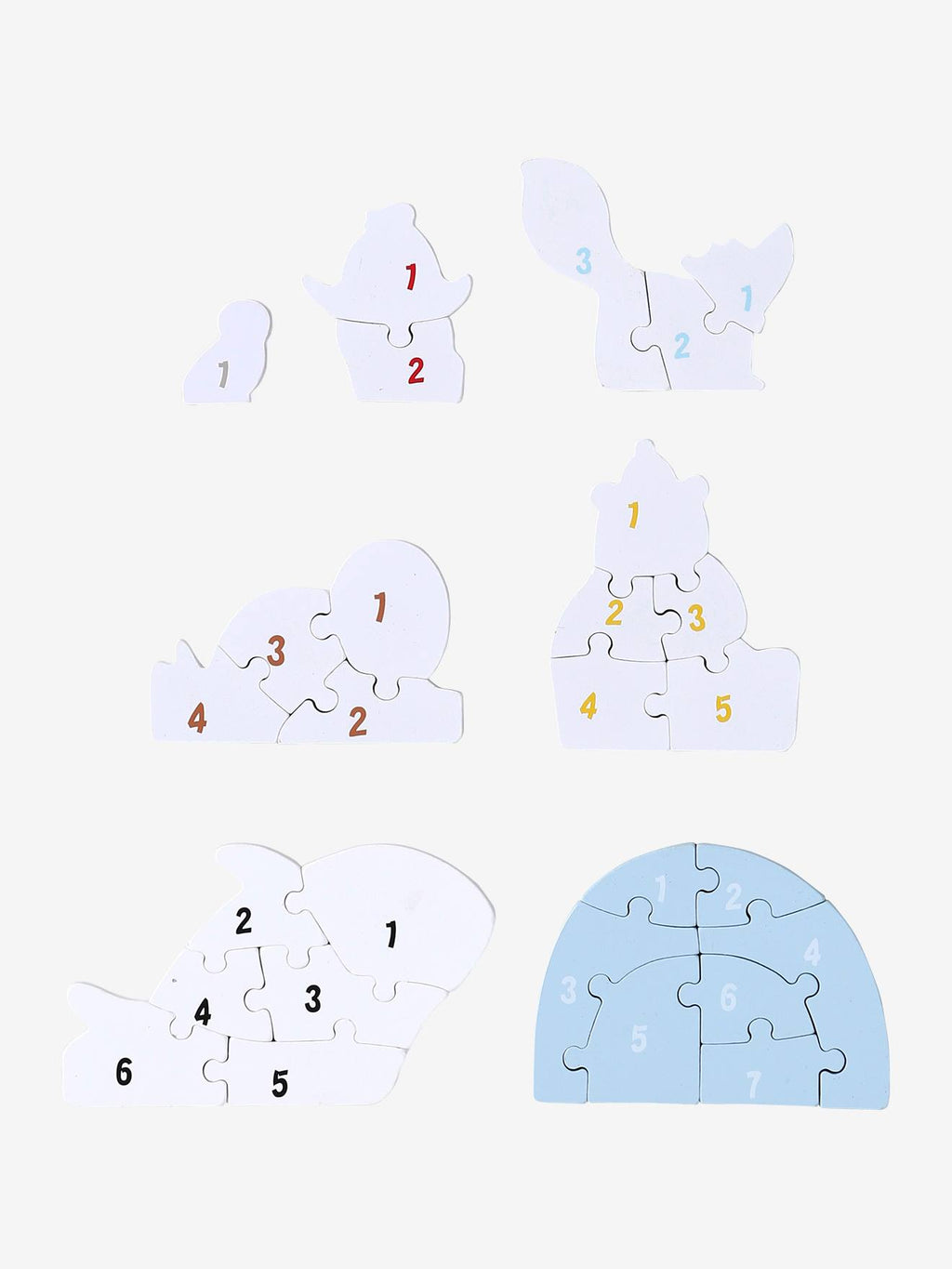 Puzzles évolutifs 3D banquise en bois FSC blanc