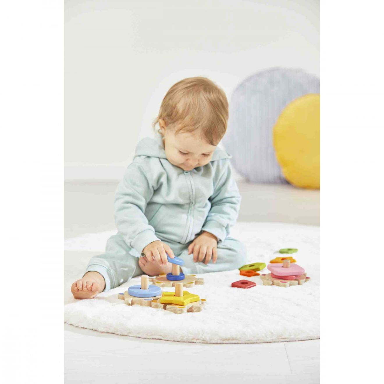 Puzzles tortues des formes en bois multicolore