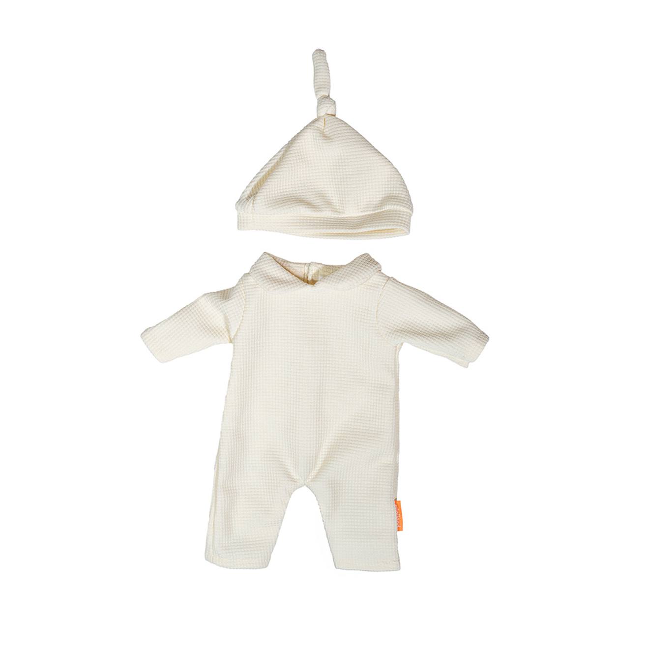 Pyjama beige avec chapeau pour poupée 38cm beige
