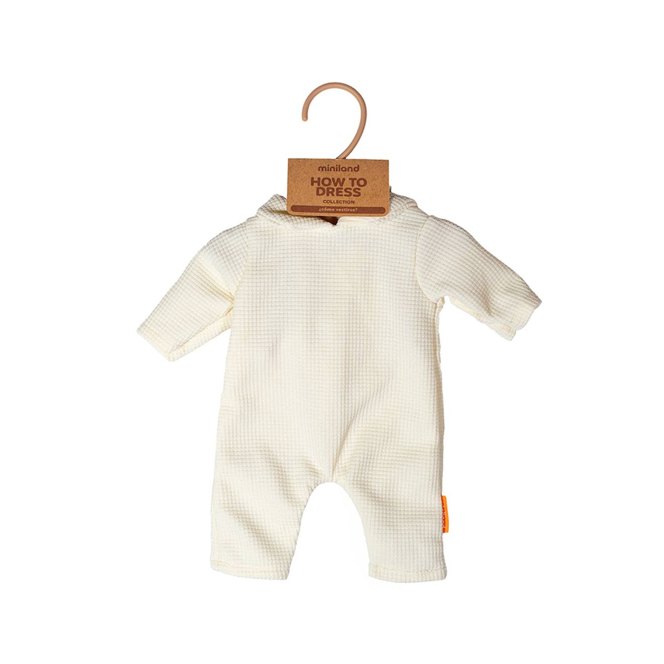 Pyjama beige avec chapeau pour poupée 38cm beige