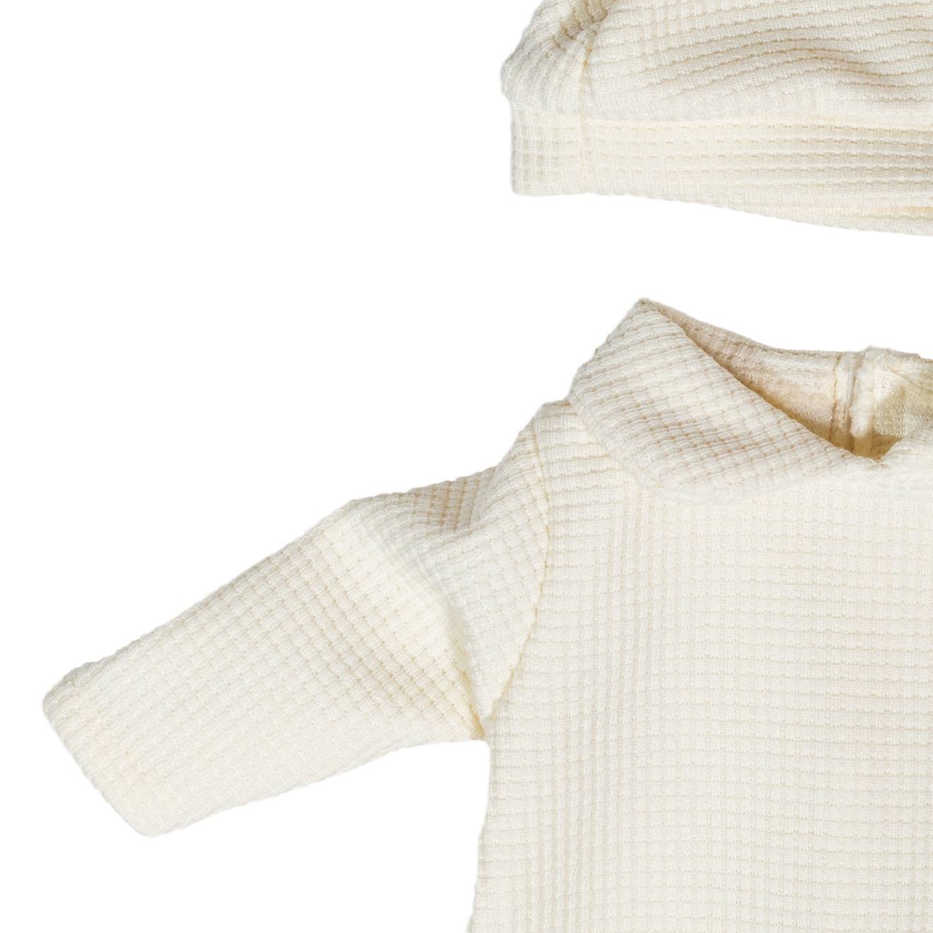 Pyjama beige avec chapeau pour poupée 38cm beige