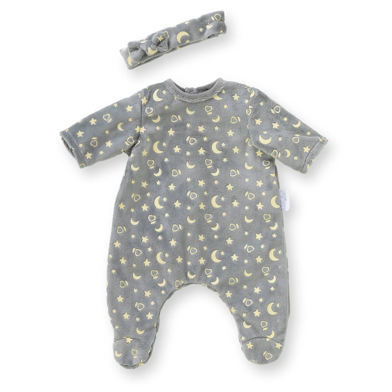 Pyjama brille dans la nuit & bandeau pour poupon 36 cm multicolore