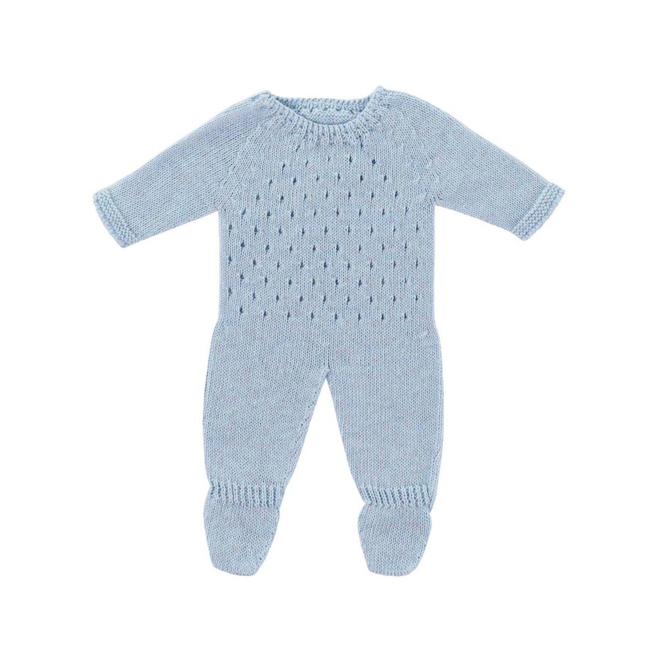 Pyjama en tricot bleu pour poupée de 38cm bleu