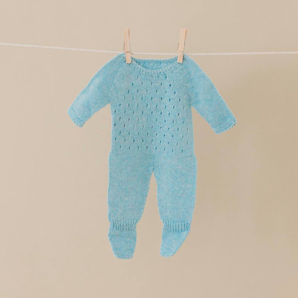 Pyjama en tricot bleu pour poupée de 38cm bleu