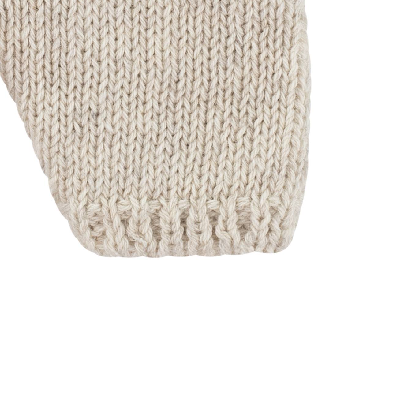 Pyjama en tricot couleur lin pour poupées de 21cm beige