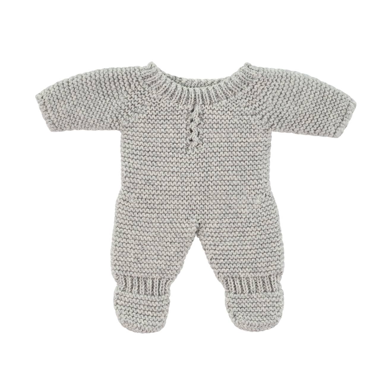 Pyjama en tricot gris pour poupées de 21cm gris