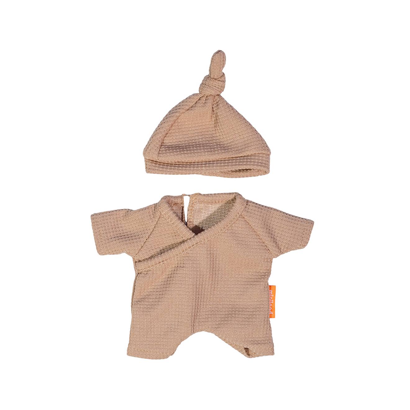 Pyjama marron avec chapeau pour poupée de 21 cm marron