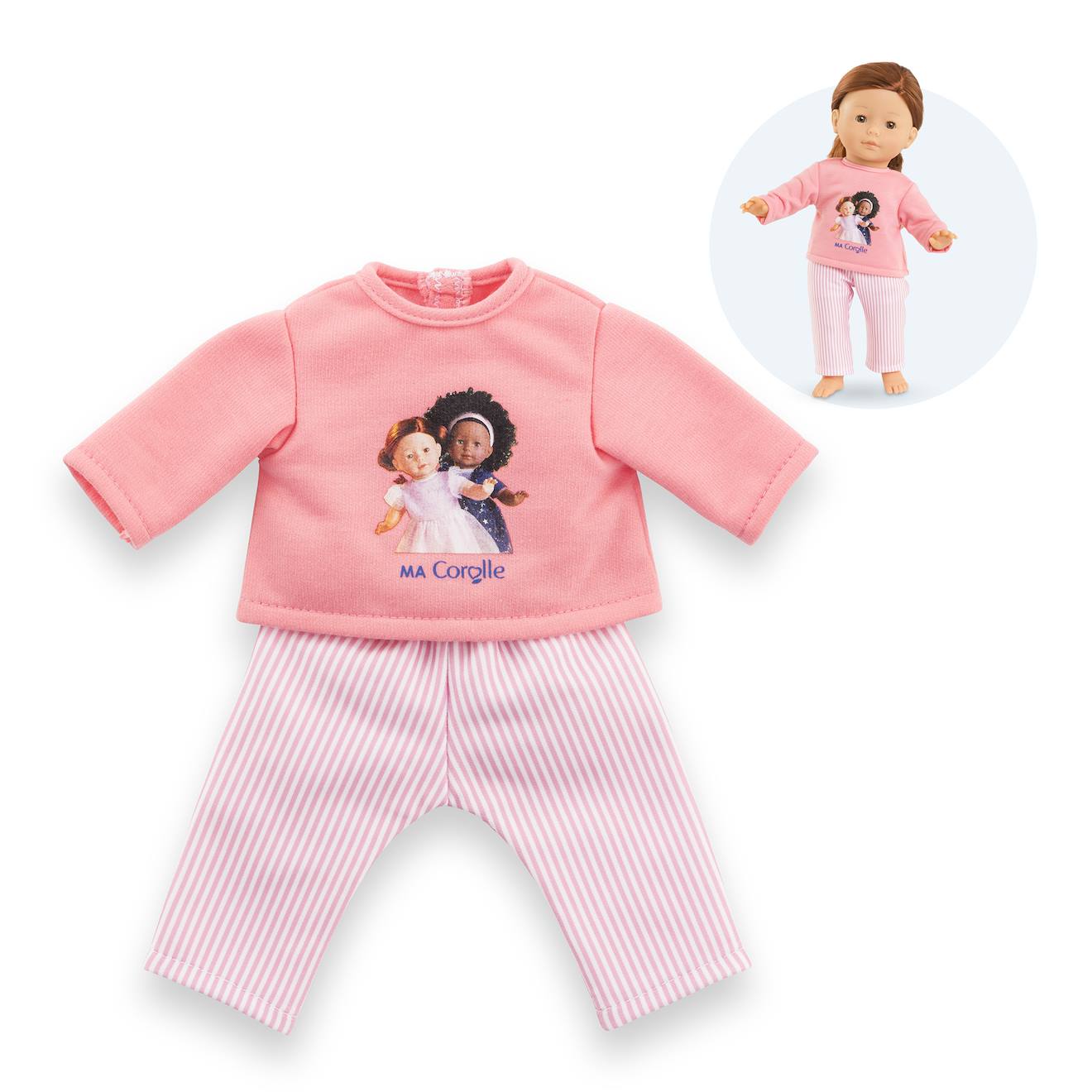 Pyjama rose 2 pièces pour poupée ma Corolle multicolore