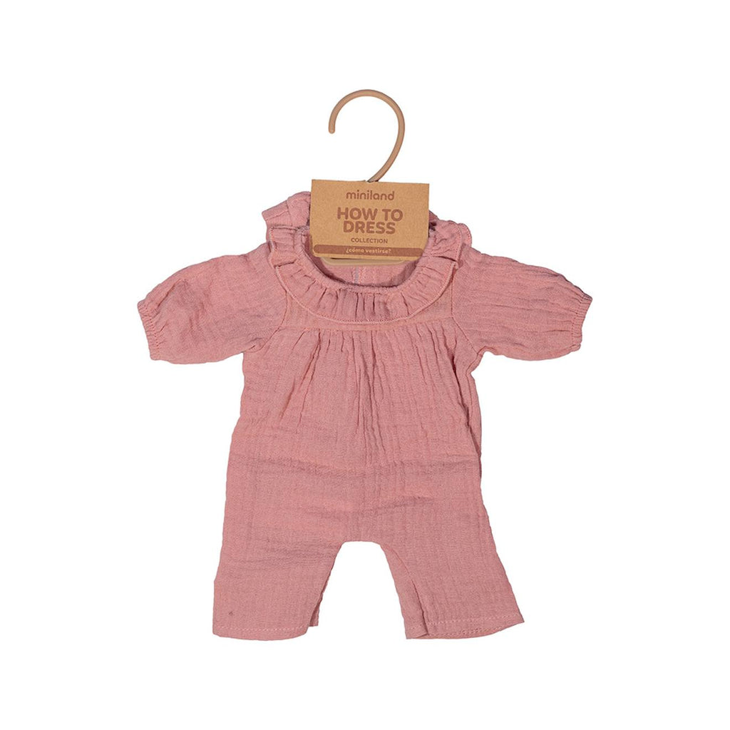 Pyjama rose avec chapeau pour poupée de 38cm rose