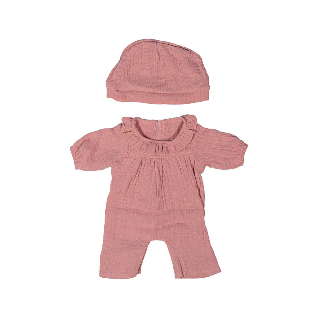 Pyjama rose avec chapeau pour poupée de 38cm rose