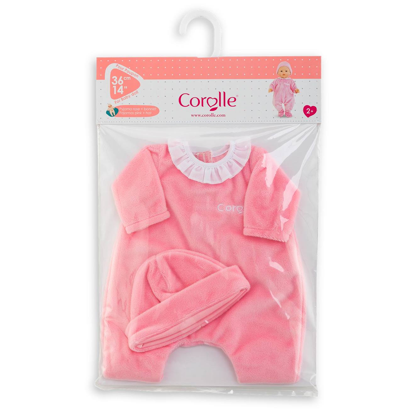 Pyjama rose et bonnet pour poupon 36 cm multicolore