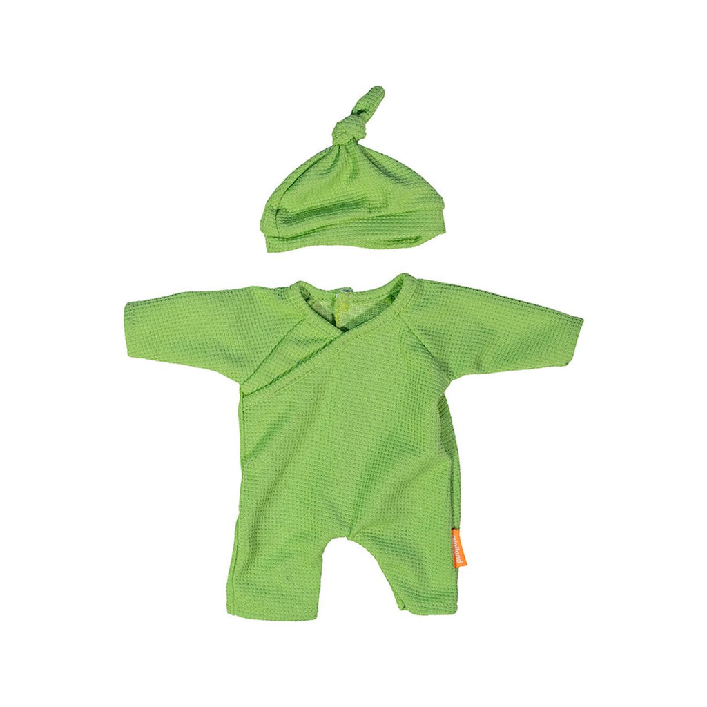 Pyjama vert avec chapeau pour poupée de 21cm vert