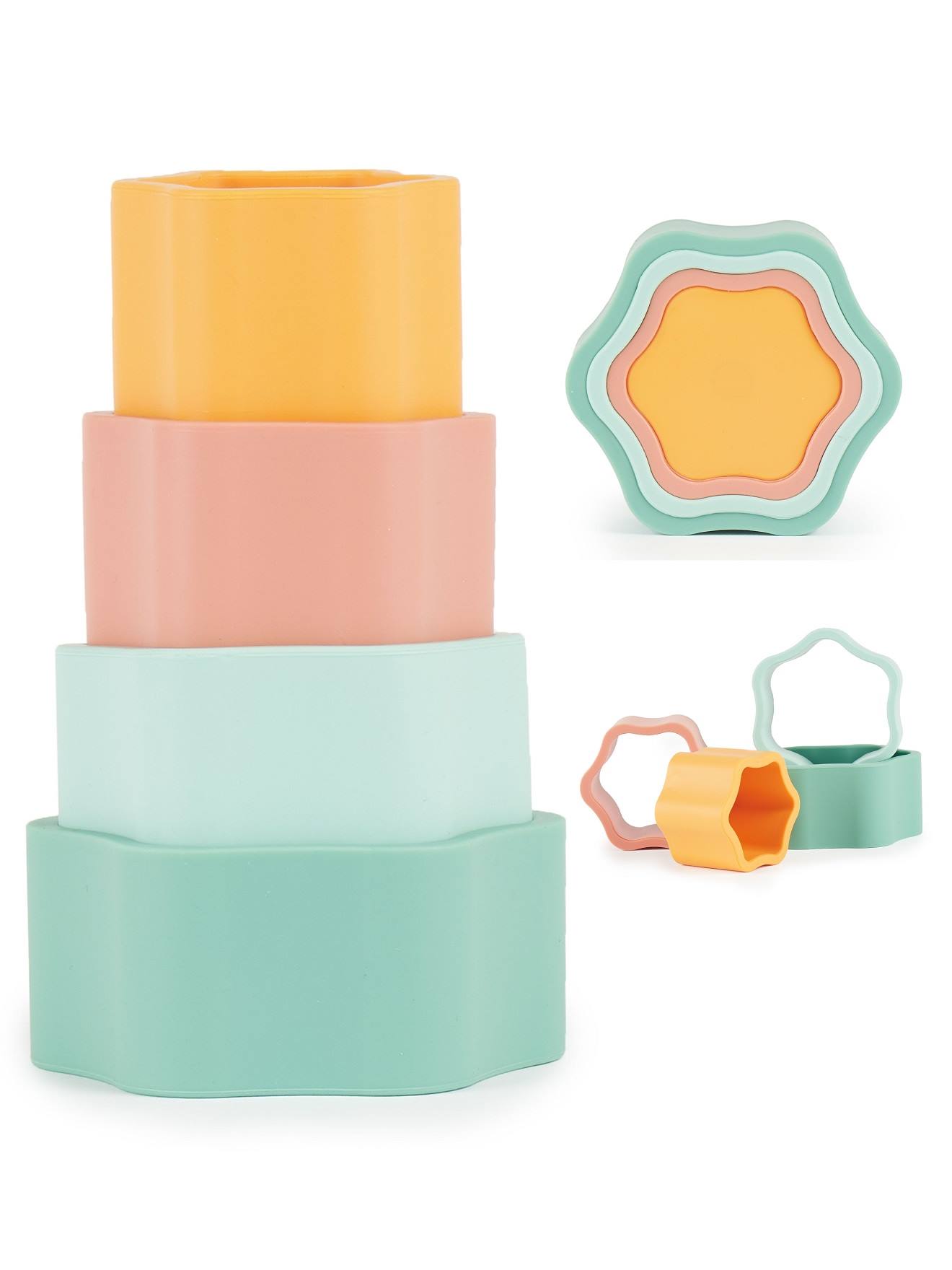 Pyramide à empiler en silicone fleur tropical vibes