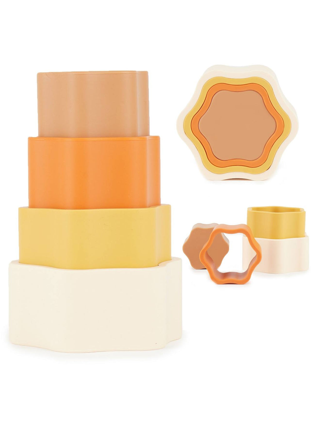 Pyramide à empiler en silicone fleur chocolate bliss