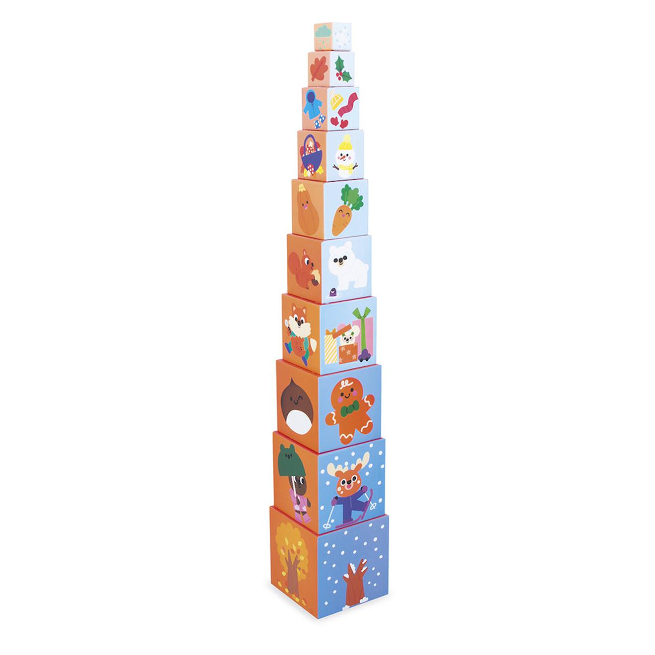Pyramide à empiler les 4 saisons multicolore