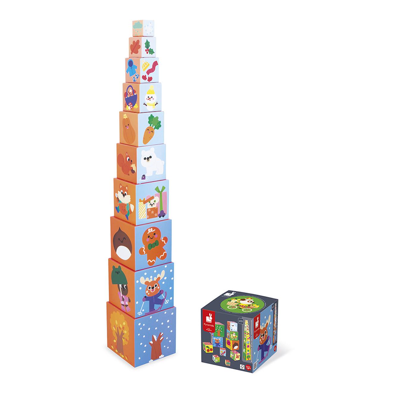 Pyramide à empiler les 4 saisons multicolore