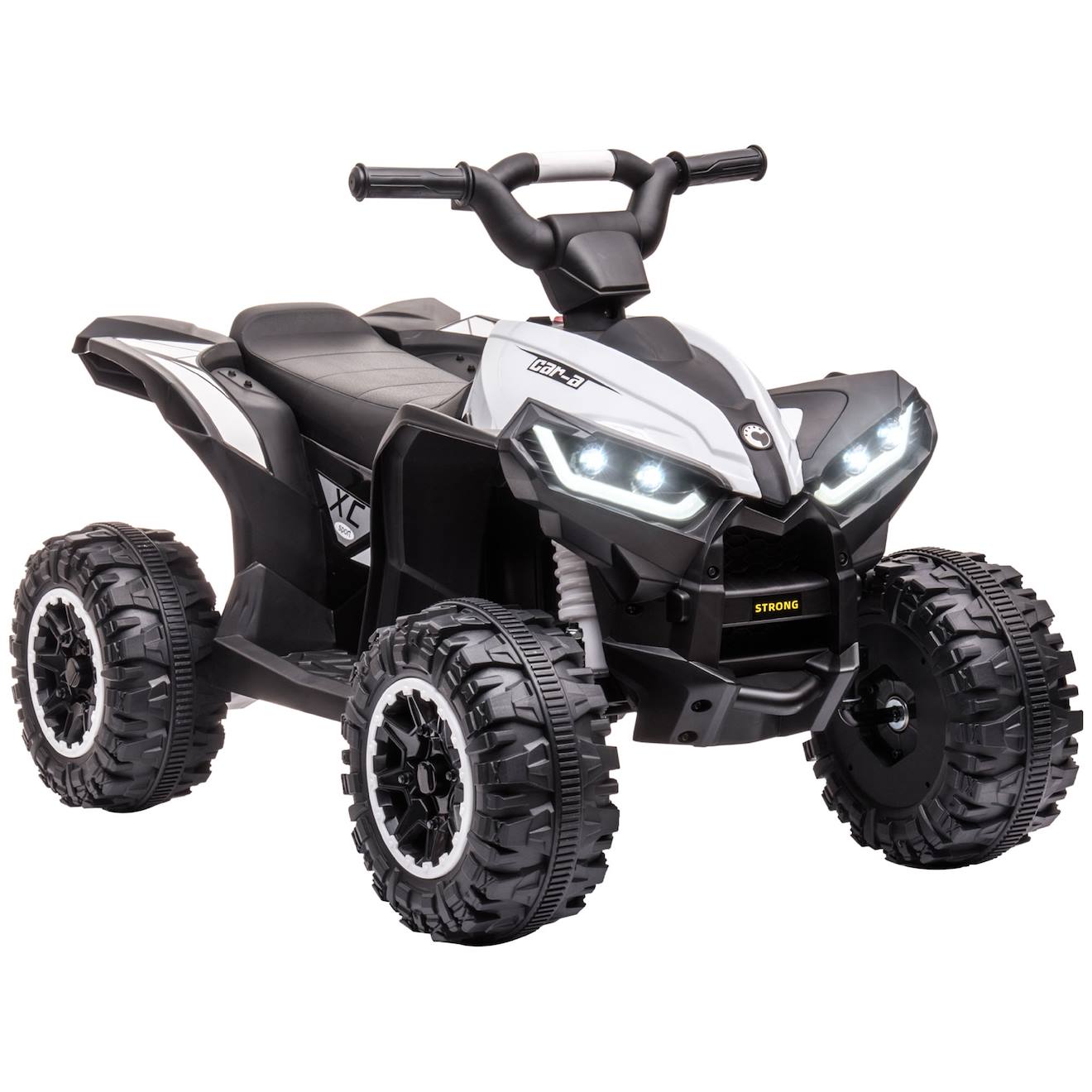 Quad buggy électrique enfant 12 v 3 km/h max effets lumineux et sonores blanc