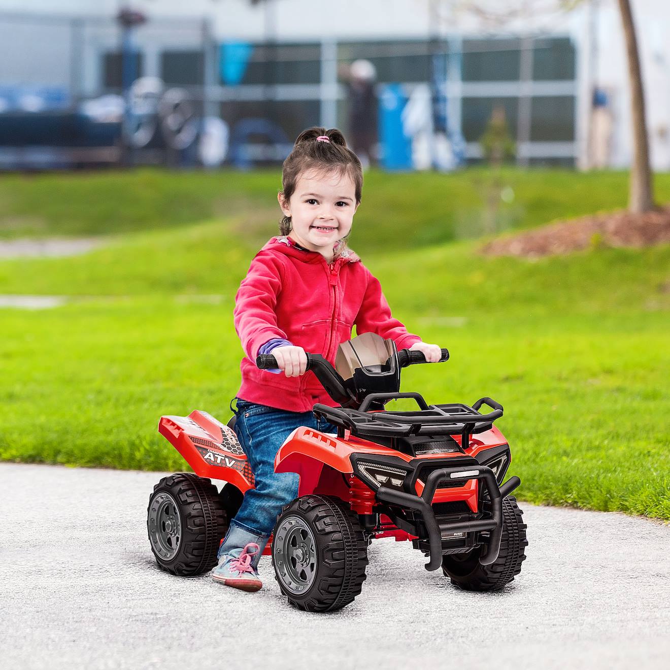 Quad buggy électrique enfant 6 v 2 km/h max effet lumineux rouge