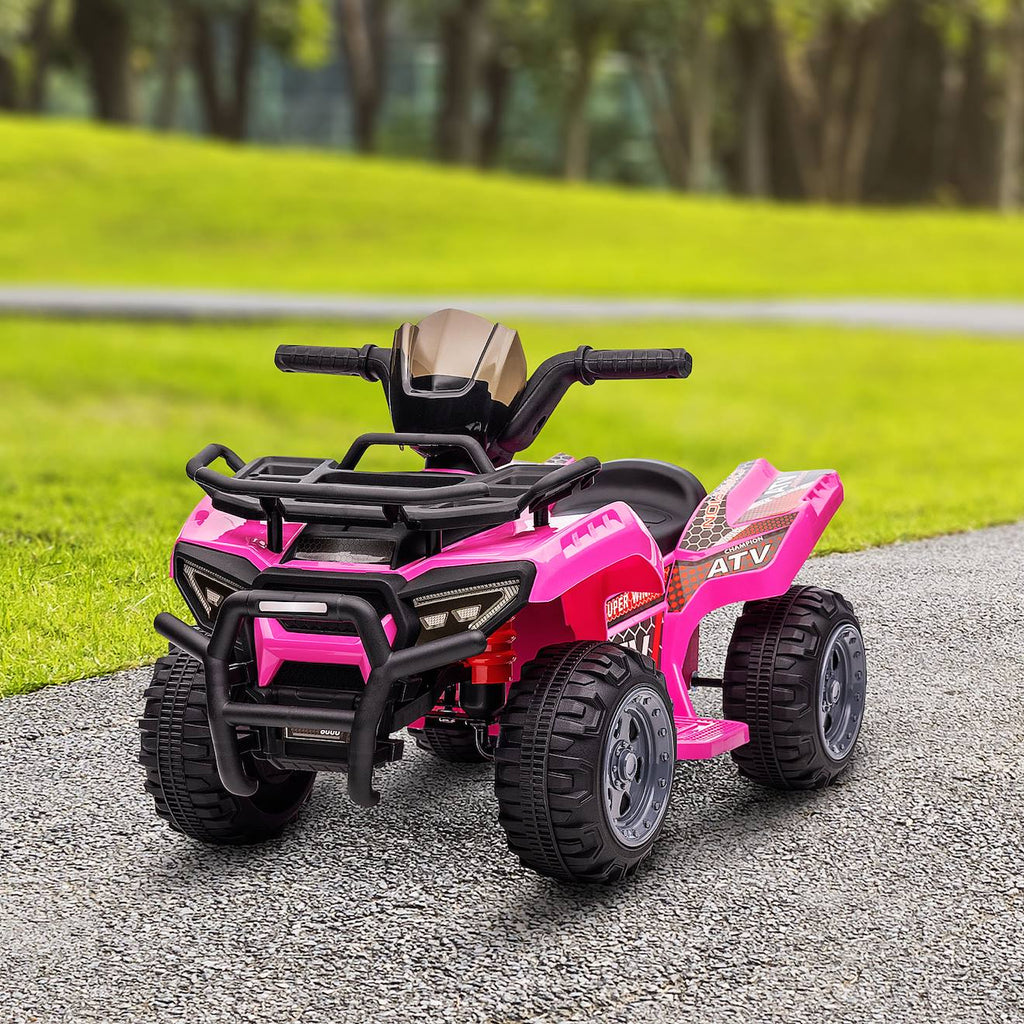 Quad buggy électrique enfant 6 v 2 km/h max effet lumineux rose