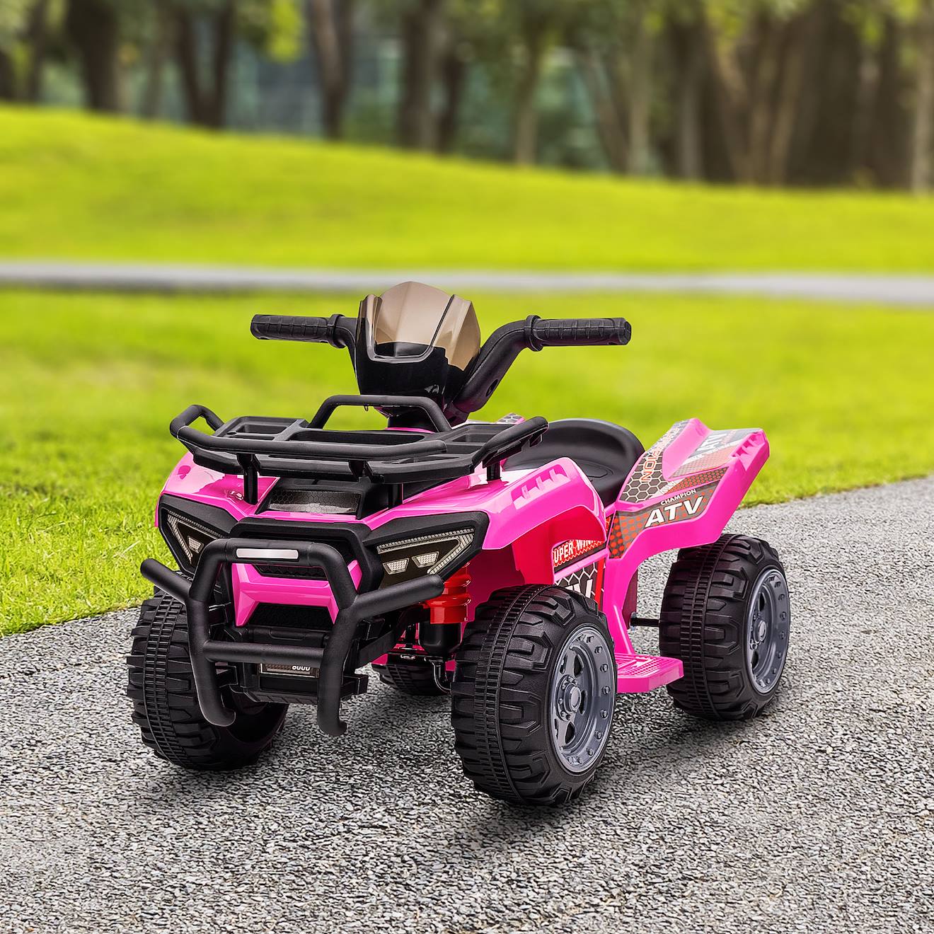 Quad buggy électrique enfant 6 v 2 km/h max effet lumineux rose