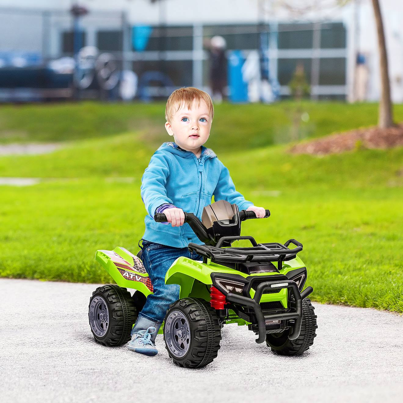 Quad buggy électrique enfant 6 v 2 km/h max effet lumineux vert