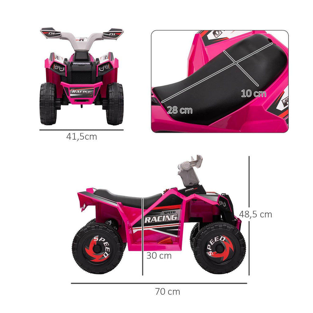 Quad électrique enfant v max 2,5 km/h 6 v rose