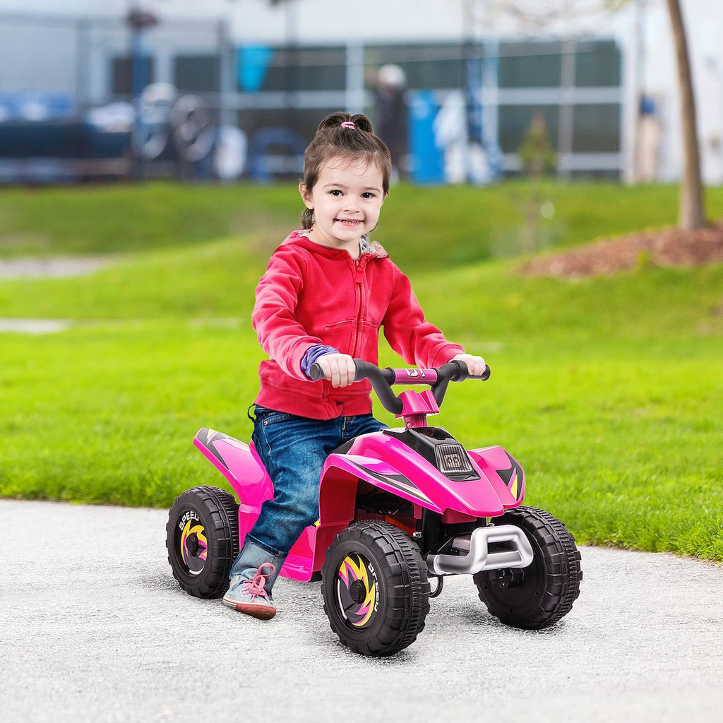 Quad électrique enfant - voiture électrique enfant - marché av, ar - 6 v, v max 4,6 km/h rose
