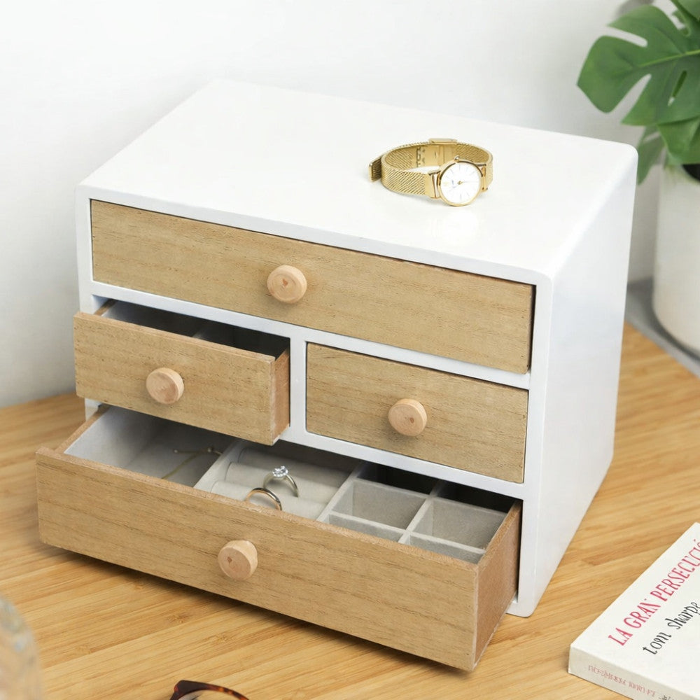Boîte à Bijoux en Bois Blanche - Boîtes & Porte Bijoux Originaux