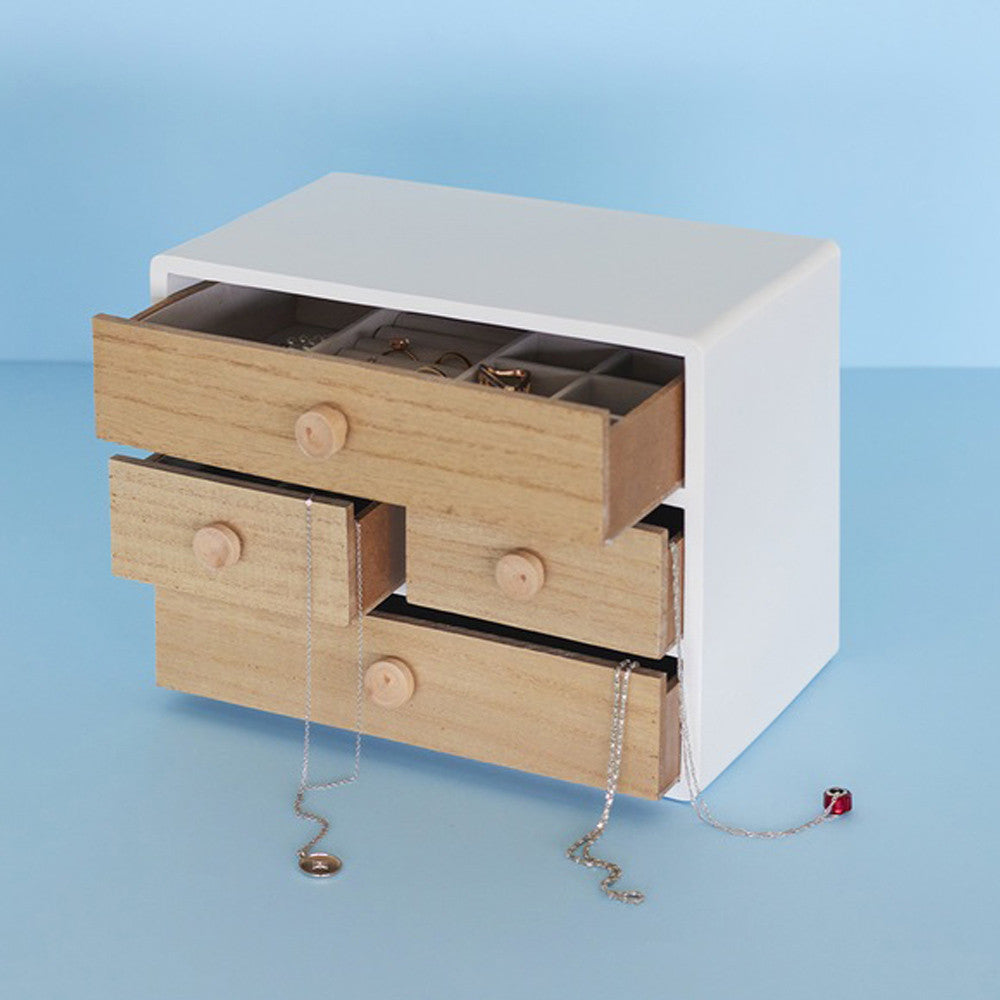 Boîte à Bijoux en Bois Blanche - Boîtes & Porte Bijoux Originaux