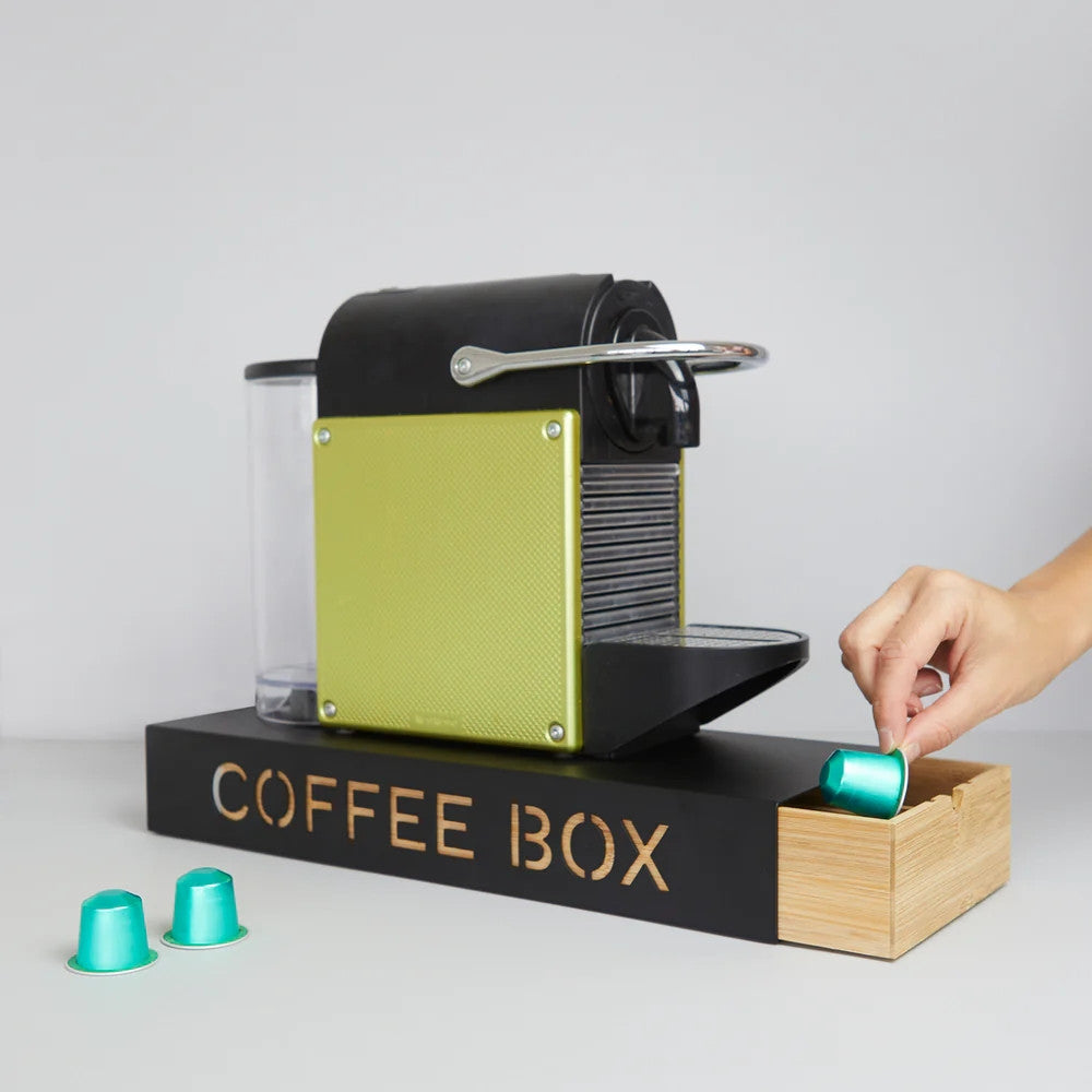 Boîte de Rangement pour Capsules de Café Noir - Cadeau Cuisine