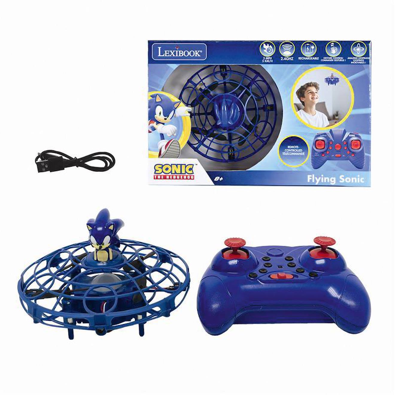 Rc flying Sonic volant télécommandé bleu