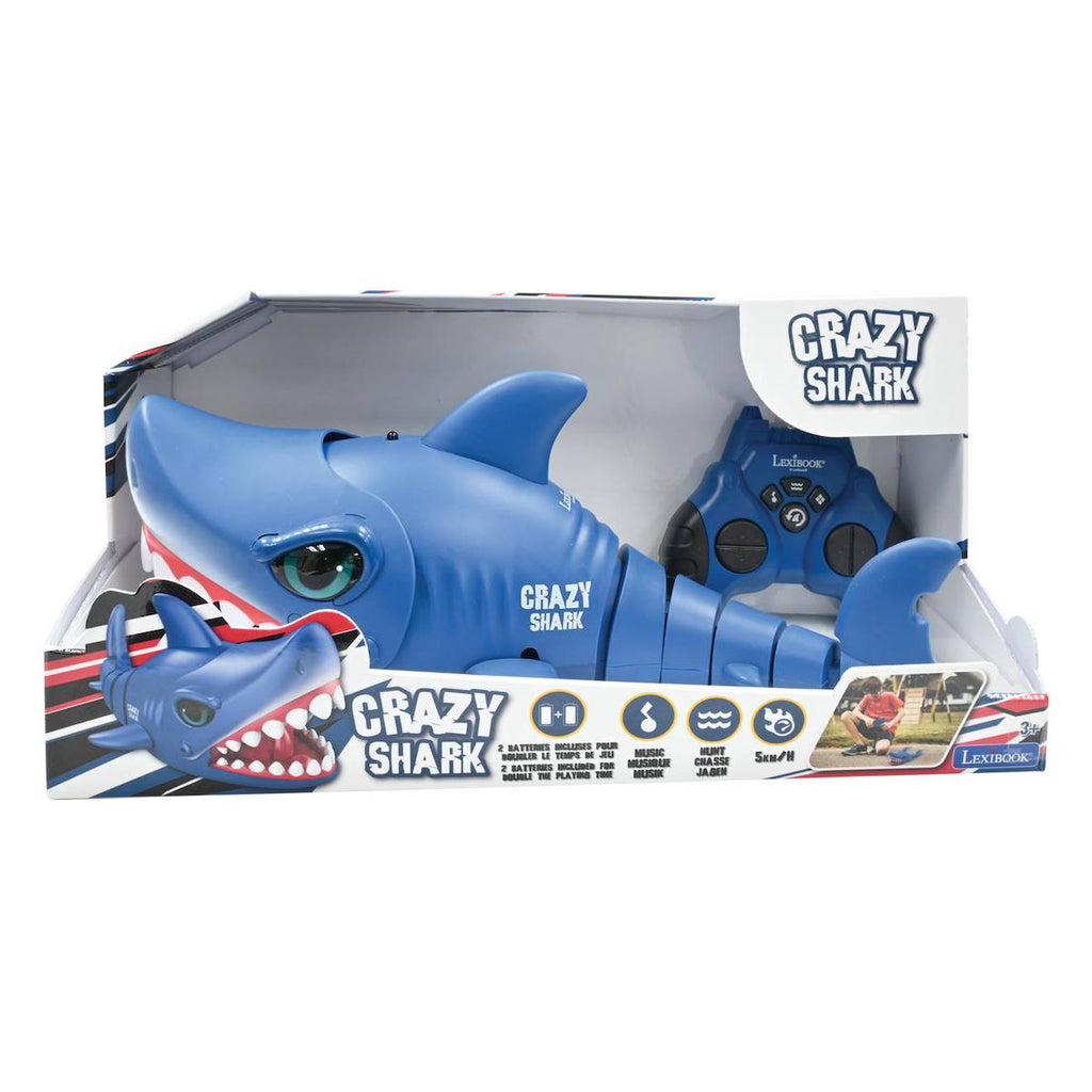 Rc shark - crazy shark requin télécommandé avec effets sonores bleu