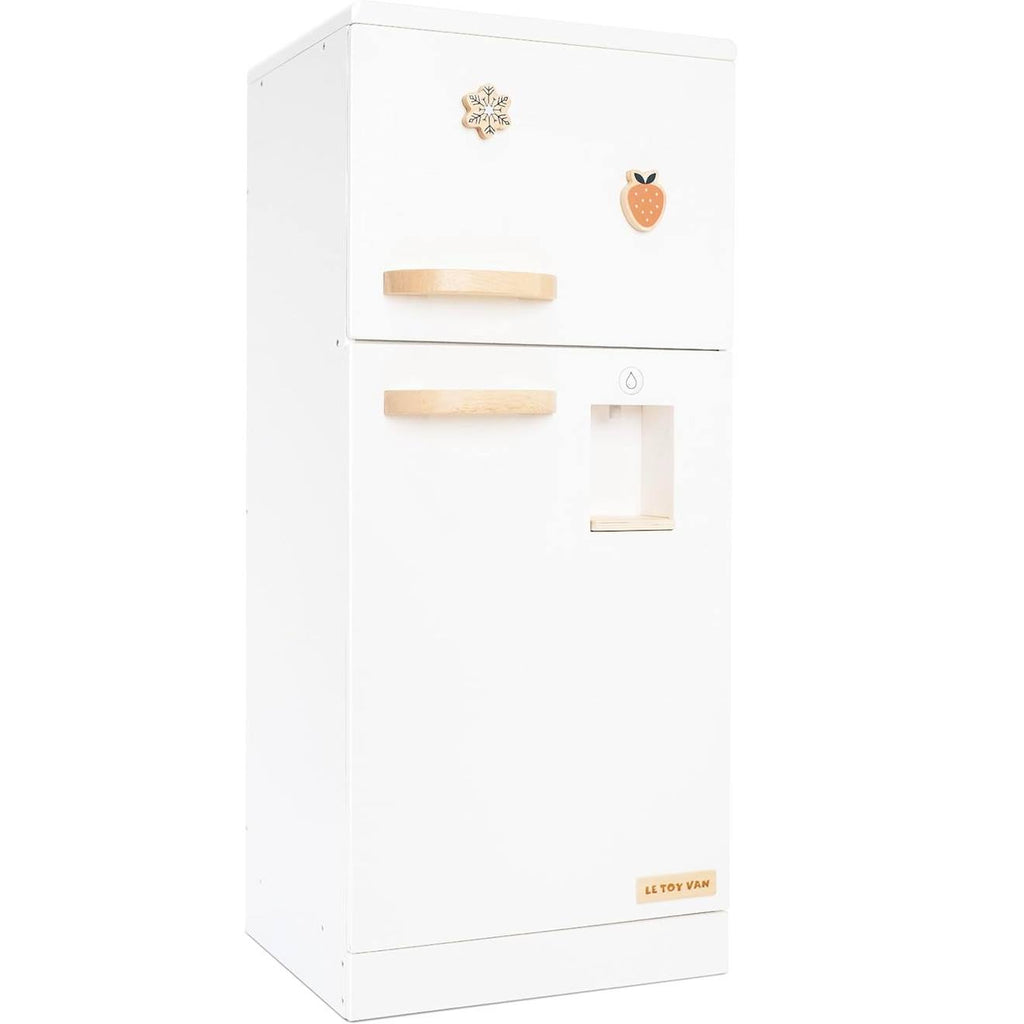 Réfrigérateur-congélateur en bois blanc